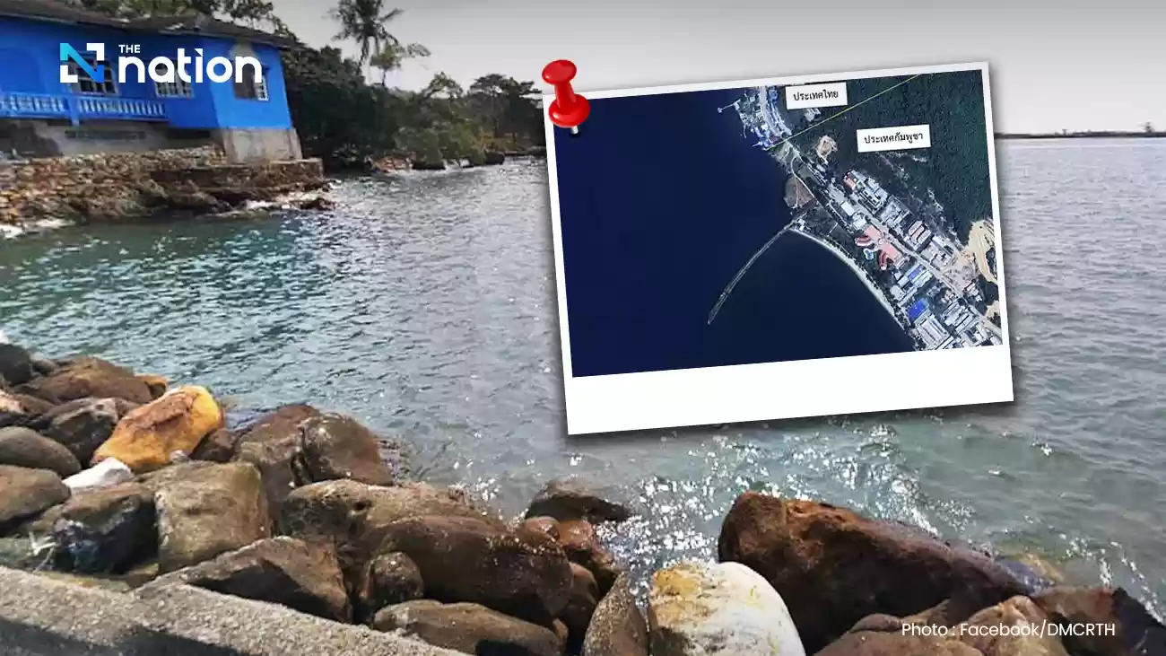 カンボジア国土安全保障省は、トラート海岸近くのカンボジアのダムが将来の海洋境界に影響を与える可能性があると警告している。